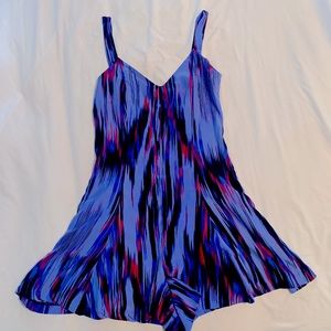 Parker’s blue silk women’s v-neck romper